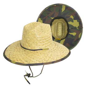 Kenny Camo Underbrim Straw Lifeguard Hat