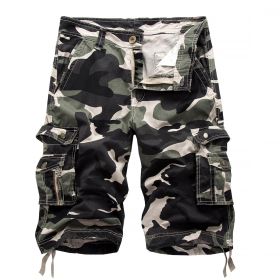 Men's Camo Cargo Shorts Cotton (Color: Dark, size: 34)