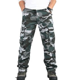 Men's Casual Military Pants Camo Cargo Work Pants Trousers (Color: Green, size: 38)