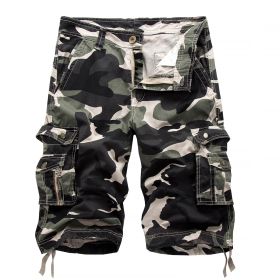 Mens Relaxed Camouflage Camo Cargo Shorts (Color: Army Green, size: 30)