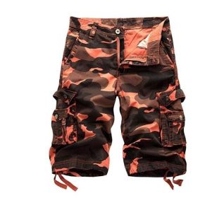 Mens Cotton Relaxed Fit Fit Outdoor Camouflage Camo Cargo Shorts (Color: 3, size: 38)