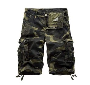 Mens Cotton Relaxed Fit Fit Outdoor Camouflage Camo Cargo Shorts (Color: 4, size: 38)