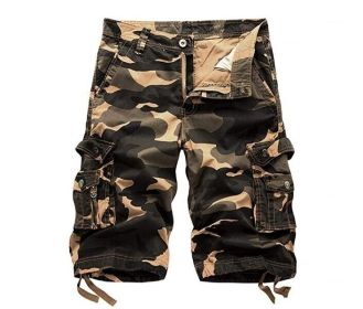 Mens Cotton Relaxed Fit Fit Outdoor Camouflage Camo Cargo Shorts (Color: 1, size: 29)