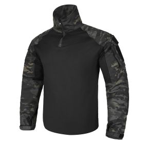 KRYDEX G3 Combat Shirt with Elbow Pads For Hunting Outdoor CP Style Tops Tactical BDU Clothes MC Tiger Stripes Shirts (Color: MCBK, size: XXL)