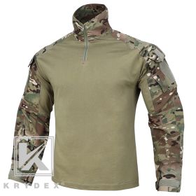 KRYDEX G3 Combat Shirt with Elbow Pads For Hunting Outdoor CP Style Tops Tactical BDU Clothes MC Tiger Stripes Shirts (Color: MC, size: XL)