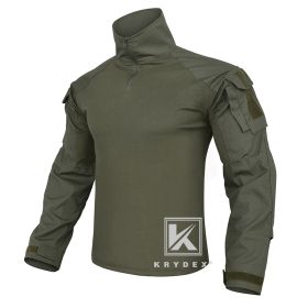 KRYDEX G3 Combat Shirt with Elbow Pads For Hunting Outdoor CP Style Tops Tactical BDU Clothes MC Tiger Stripes Shirts (Color: RG, size: L)