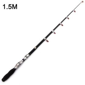 Mini 1.0m-2.3m Portable Telescopic Fishing Rod Spinning Carbon Fish Hand Fishing Tackle Sea Rod Fishing Pole (Color: 1.5m)