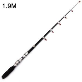 Mini 1.0m-2.3m Portable Telescopic Fishing Rod Spinning Carbon Fish Hand Fishing Tackle Sea Rod Fishing Pole (Color: 1.9m)