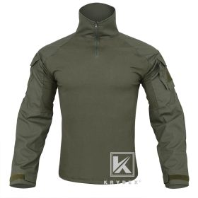 KRYDEX Ranger Green G3 Tactical BDU Combat Shirt For Hunting Outdoor CP Style Outdoor Camouflage Tops + Elbow Pads (Color: RG, size: S)