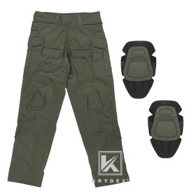 KRYDEX Tactical G3 Combat Pants CP Style BDU Uniform Trousers With Knee Pads For Hunting Outdoor Hiking Men Clothes (Color: RG, size: L(34W))