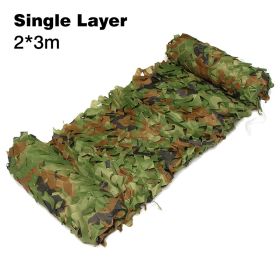 Woodland Camo Netting Camouflage Net Privacy Protection Camouflage Mesh For Outdoor Camping Forest Landscape Hiking (Color: 2x3m 1 layer)