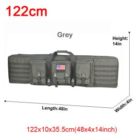 LQARMY 32 38 42 48 inch Tactical Double Rifle Case Molle Rifle Bag Sniper Airsoft Gun Case Backpack Hunting Gun Holster (Color: 122cm Grey)