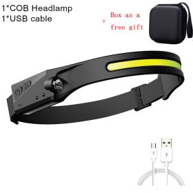 ZK30 Mini Headlamp COB LED Forehead Flashlight Torch Lighting Waterproof Bike Bicycle Front Light For Outdoor Hunting Fishing (Plug Type: UK, Emitting Color: A)