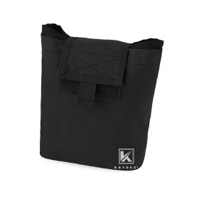 KRYDEX Tactical MOLLE Foldable Dump Pouch Magazine Recover Pouch Roll-up Compact Multi Purpose Tool Accessories Utility Bag (Color: BK)