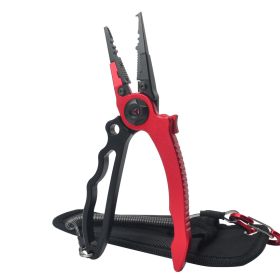 Self-locking aluminum alloy lure clamp pick hook tong pick hook tong fish tong fish control device (Color: Red-black)