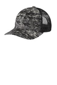 Port Authority Digi Camo Snapback Trucker Cap C114 (Color: Black Digi/ Black, size: OSFA)